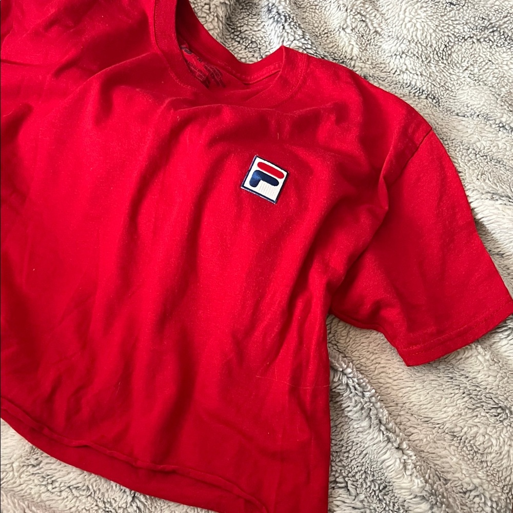 Fila Vibrant Red Short Sleeve Crop Tee